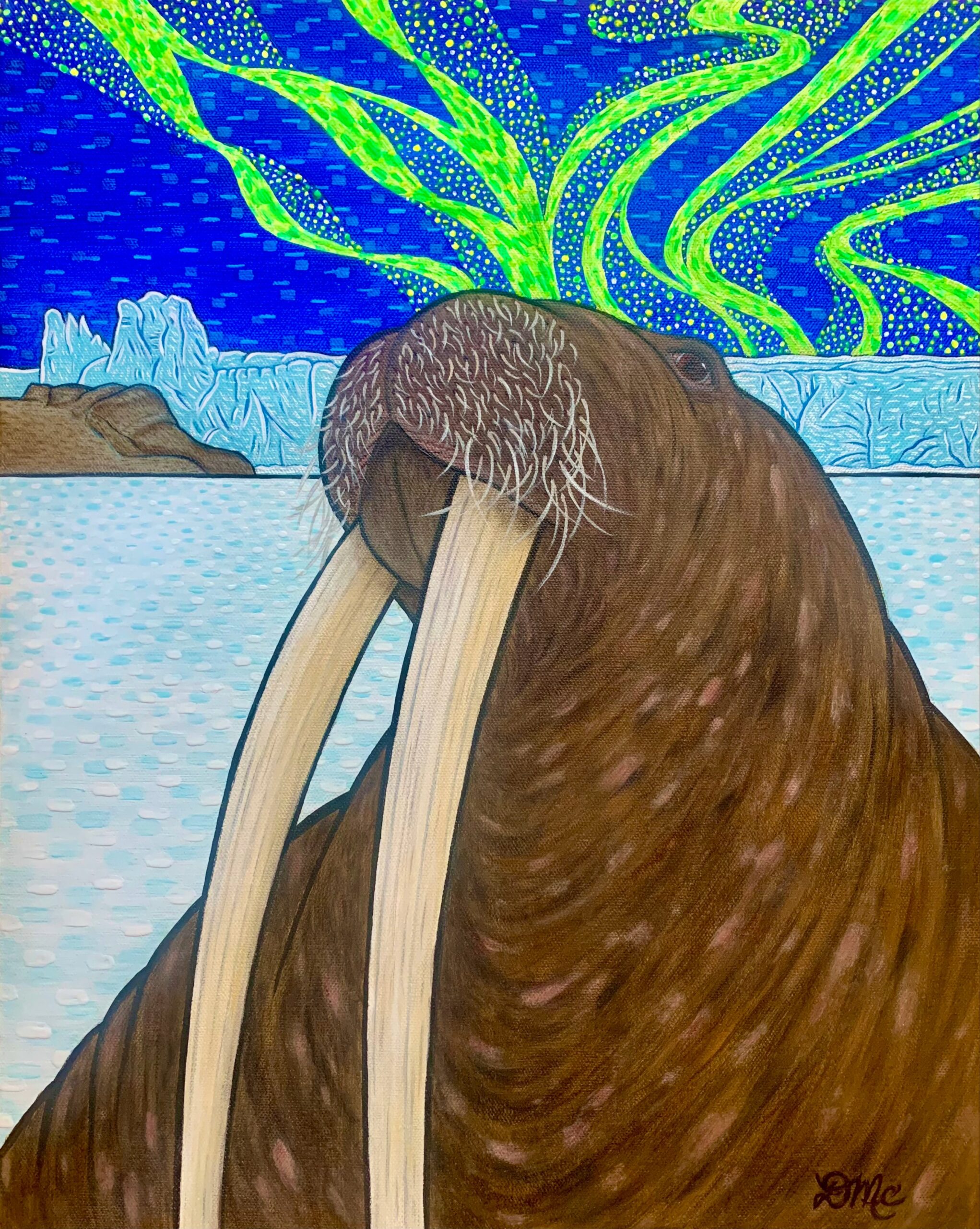 Majesty at Coronation Glacier- acrylic on canvas, 20x16, $850