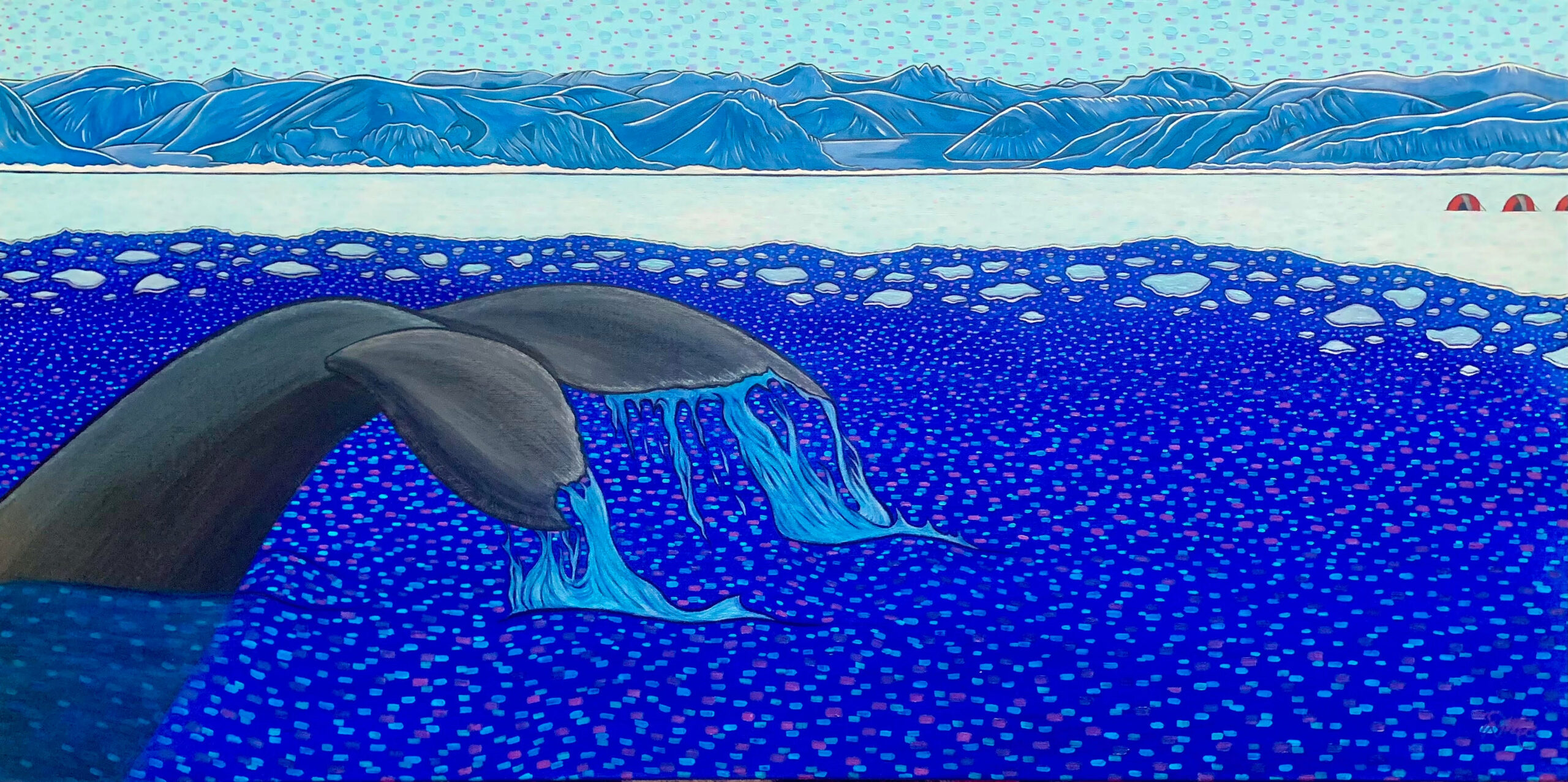 Going With the Floe- acrylic on canvas, 20x40, $1800
