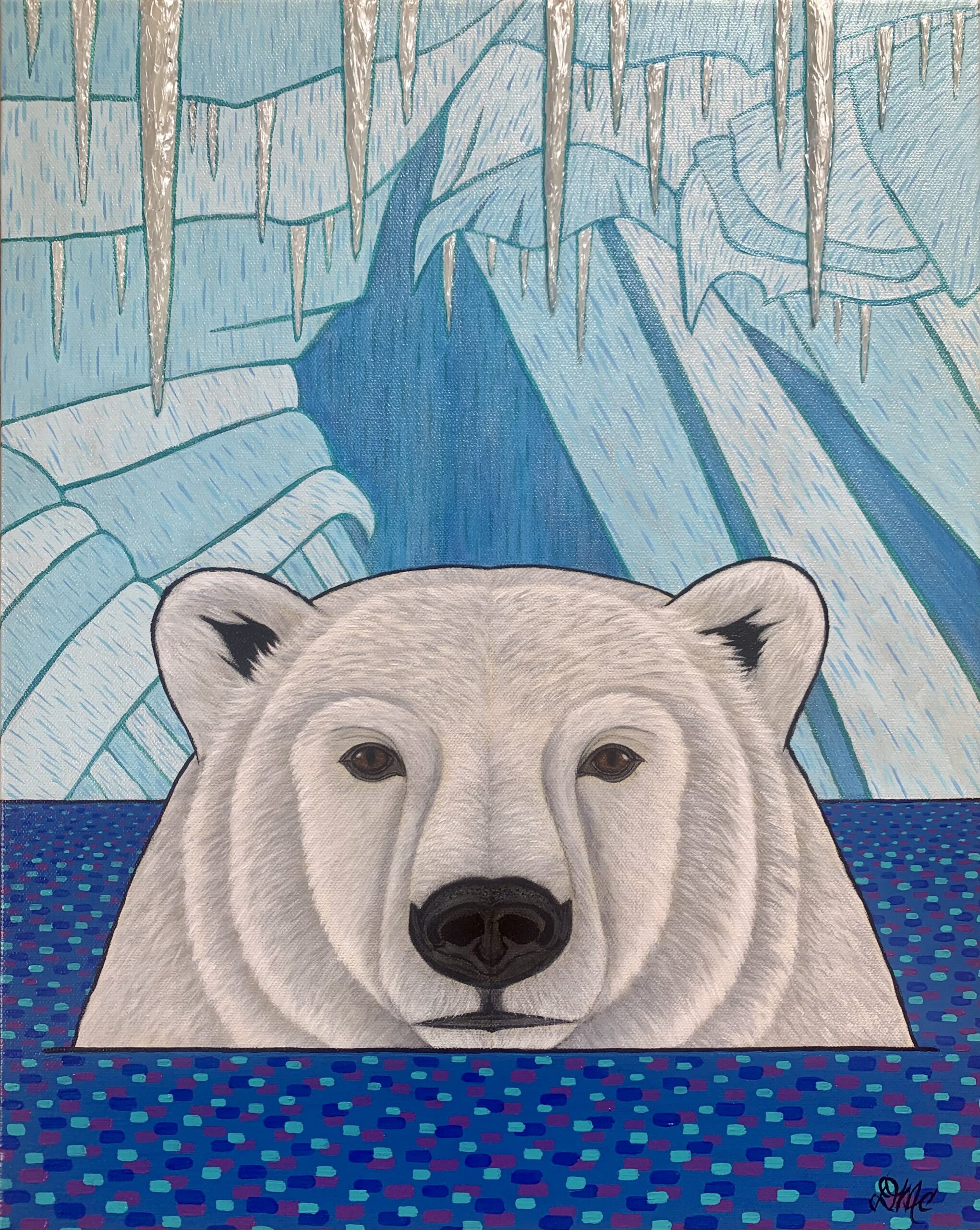 Ice Bear- acrylic on canvas, 20x16, $950
