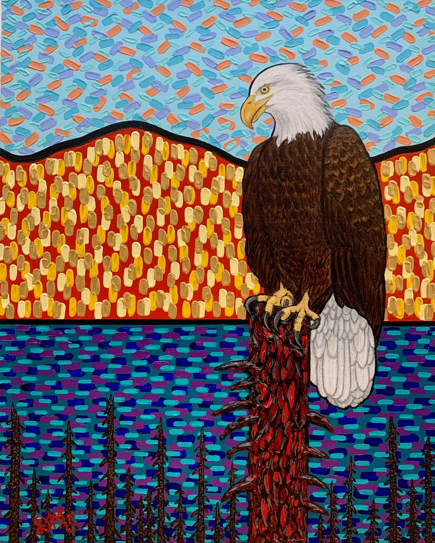 Hope and the Eagle, acrylic on canvas, 16"x20", $780 unframed
